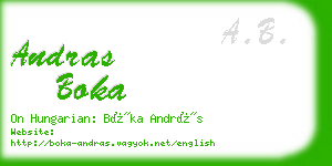 andras boka business card